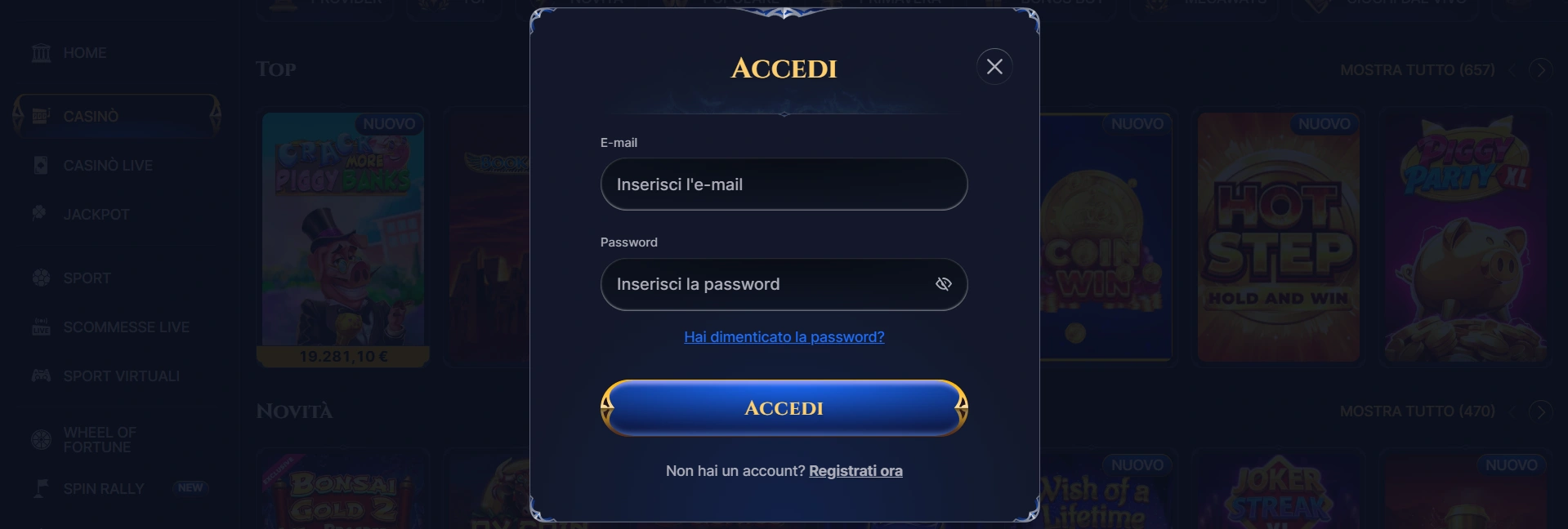 Cazeus Casino piattaforma di gioco
